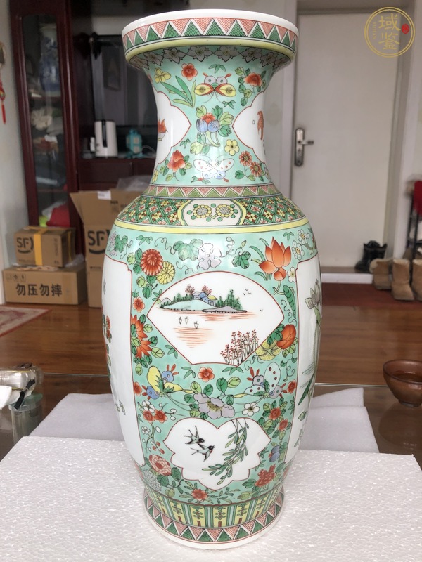 古玩陶瓷五彩花鳥紋棒槌瓶真品鑒賞圖