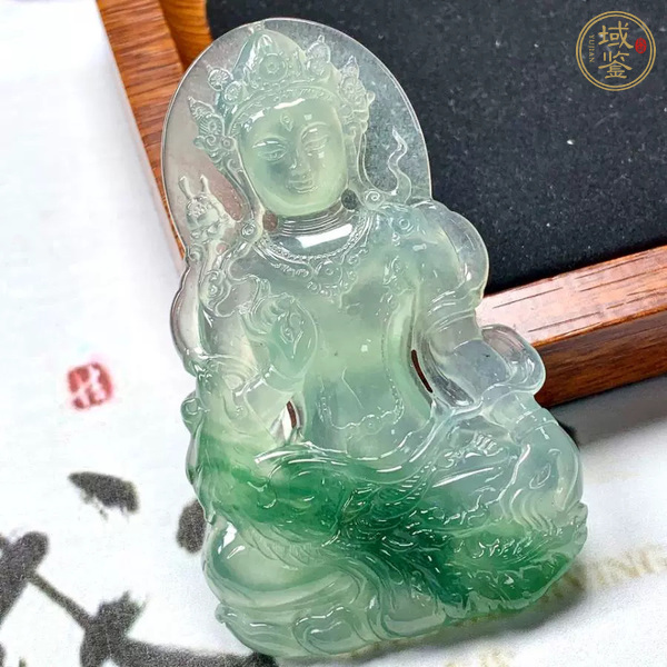 古玩玉器翡翠渡母掛件真品鑒賞圖