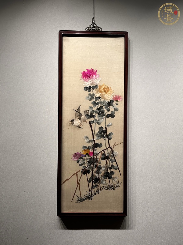 古玩刺繡花鳥(niǎo)掛屏真品鑒賞圖