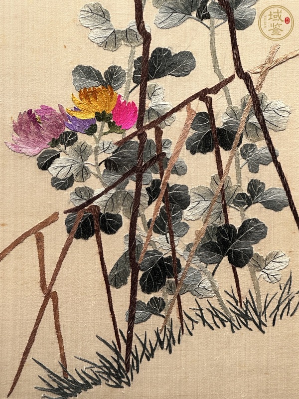 古玩雜項刺繡花鳥掛屏真品鑒賞圖