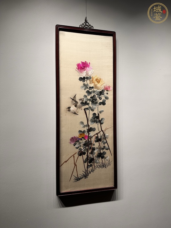 古玩雜項刺繡花鳥掛屏真品鑒賞圖