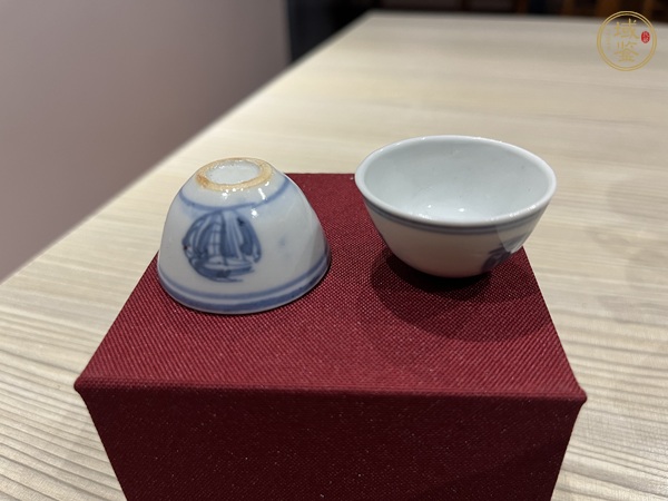 古玩陶瓷青花團鶴紋杯真品鑒賞圖