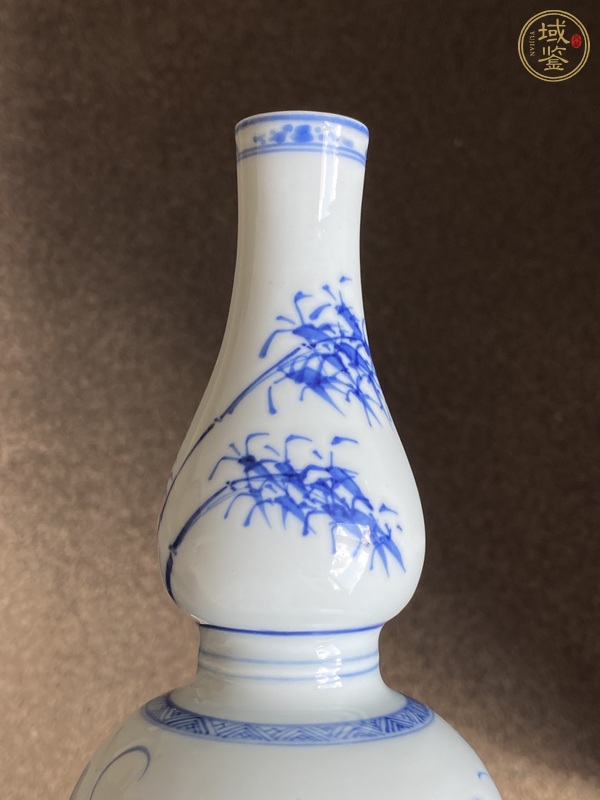 古玩陶瓷康熙青花洞石花卉紋葫蘆瓶真品鑒賞圖