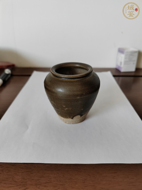 古玩陶瓷洪塘窯褐釉茶入真品鑒賞圖