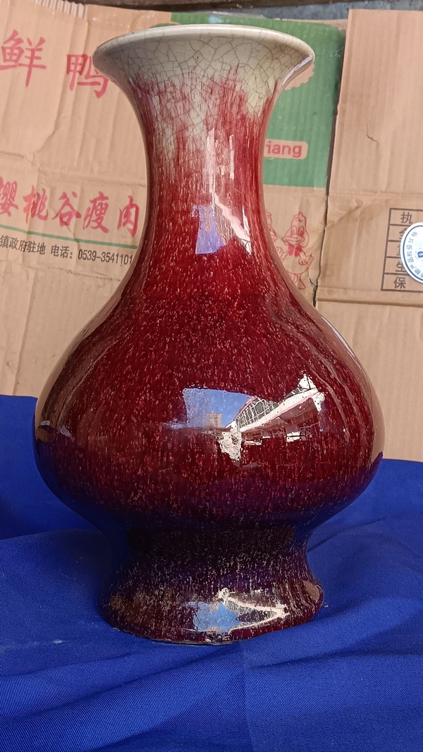 古玩陶瓷郎紅釉玉壺春瓶拍賣,當(dāng)前價格26000元