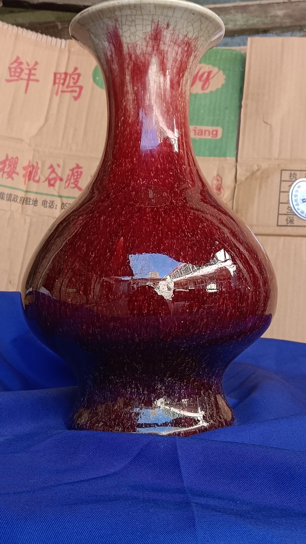 古玩陶瓷郎紅釉玉壺春瓶拍賣,當(dāng)前價格26000元