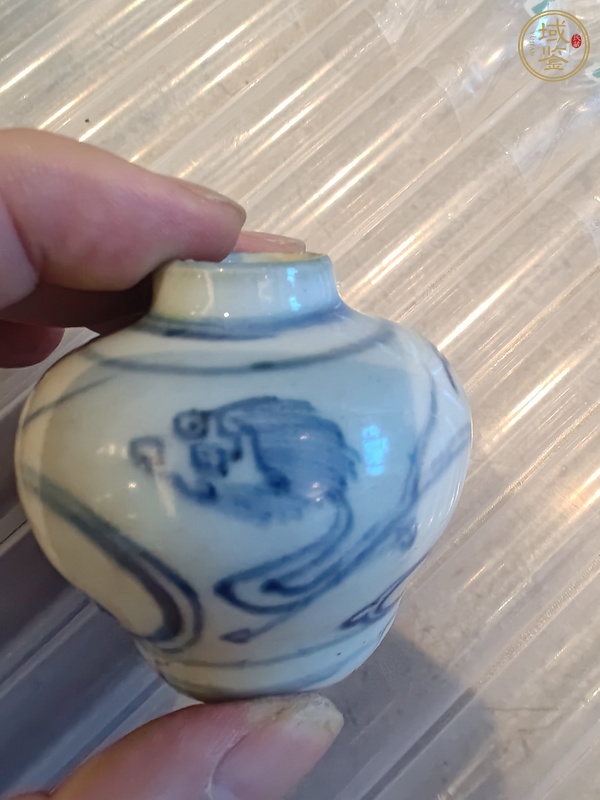 古玩陶瓷龍紋青花水盂真品鑒賞圖