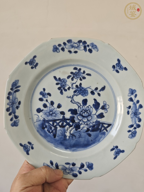 古玩青花花卉紋八方真品鑒賞圖