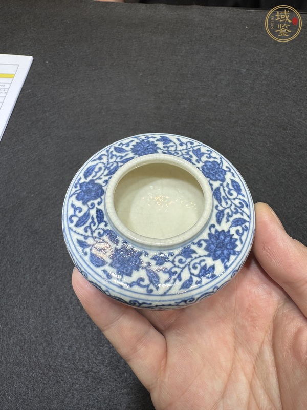 古玩漿胎青花纏枝蓮水盂真品鑒賞圖