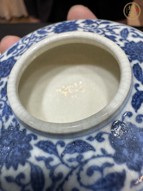 古玩陶瓷漿胎青花纏枝蓮水盂真品鑒賞圖