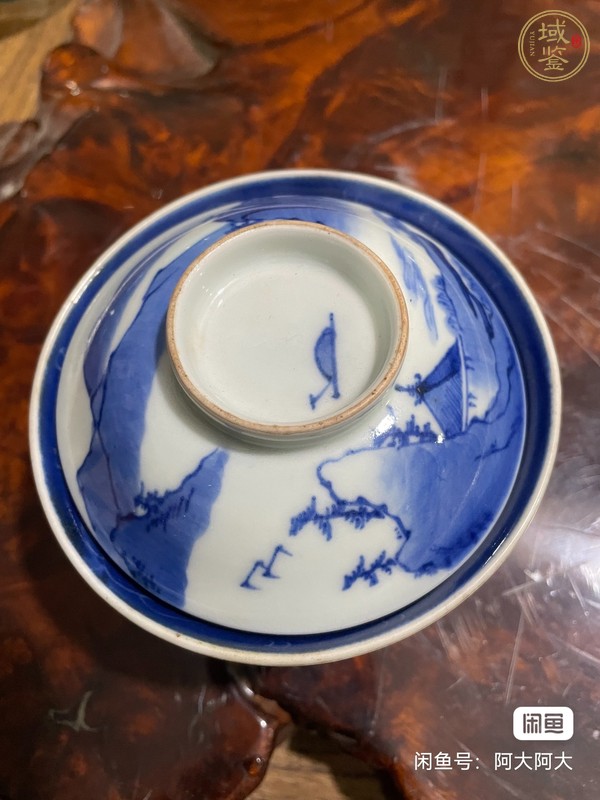 古玩陶瓷青花蓋碗真品鑒賞圖