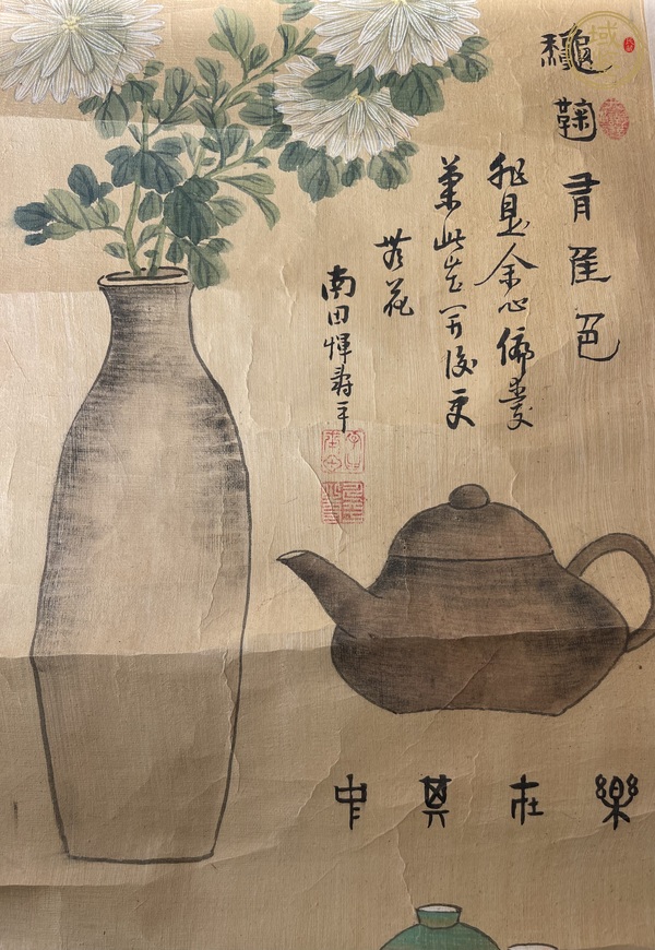 古玩字畫舊仿惲壽平清供真品鑒賞圖