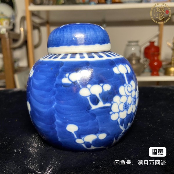 古玩陶瓷青花留白冰梅紋青花罐真品鑒賞圖