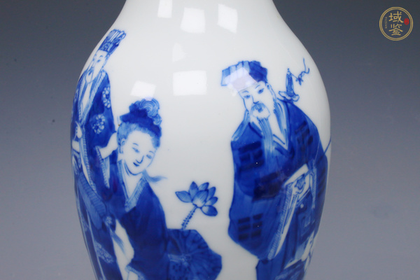 古玩陶瓷清晚期·青花八仙人物故事紋觀音瓶真品鑒賞圖