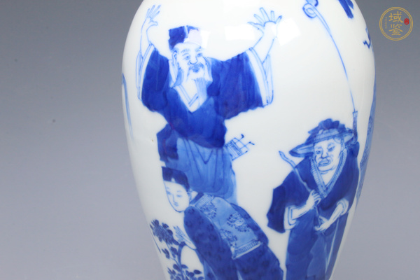 古玩陶瓷清晚期·青花八仙人物故事紋觀音瓶真品鑒賞圖
