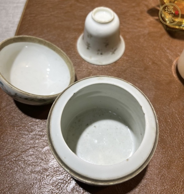 古玩陶瓷晚清淺降彩花鳥溫酒器真品鑒賞圖