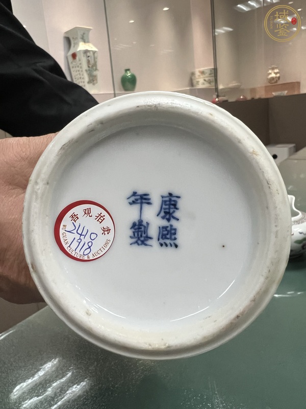 古玩陶瓷市井人物紋青花花觚真品鑒賞圖