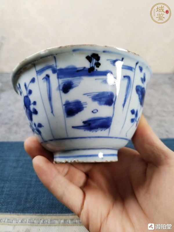 古玩陶瓷克拉克青花碗真品鑒賞圖