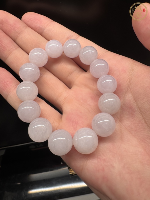 古玩玉器天然翡翠A貨手串真品鑒賞圖