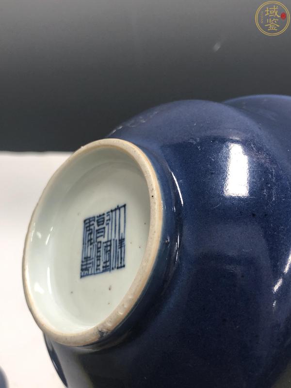 古玩陶瓷大清乾隆年製官窯本朝款乾隆霽藍釉蓋碗拍賣,當前價格3180元