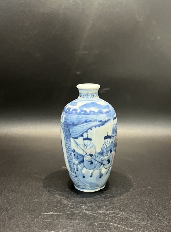 古玩陶瓷青花釉里紅人物鼻煙壺拍賣,當前價格7000元