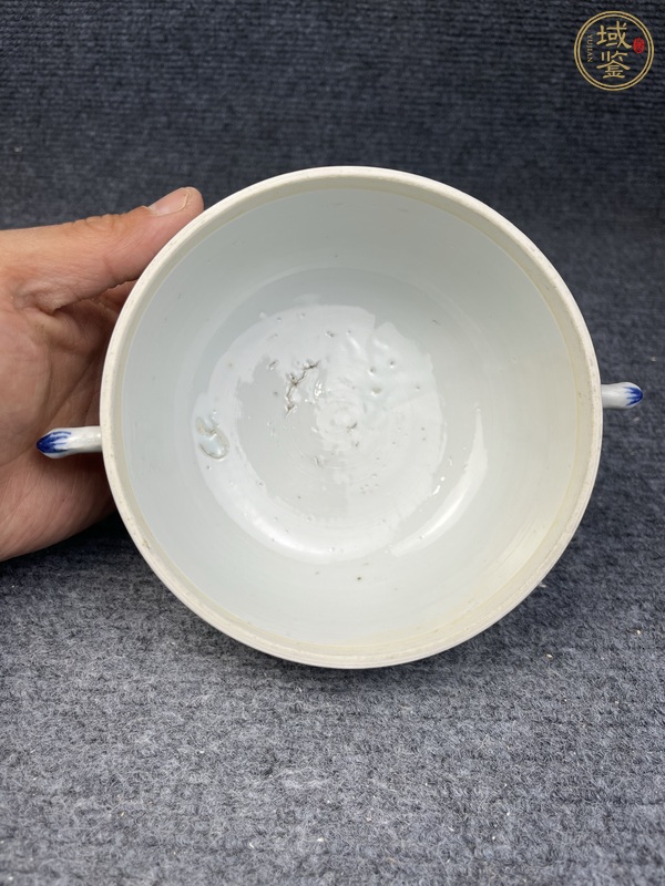 古玩陶瓷青花山水紋蓋鍋真品鑒賞圖
