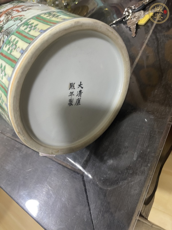 古玩陶瓷清光緒五彩五倫圖軟棒槌瓶真品鑒賞圖