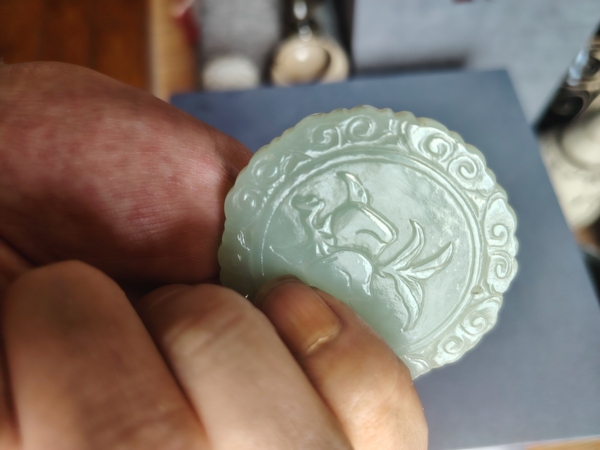 古玩玉器和田玉雕“童子祝壽”牌拍賣，當前價格1500元