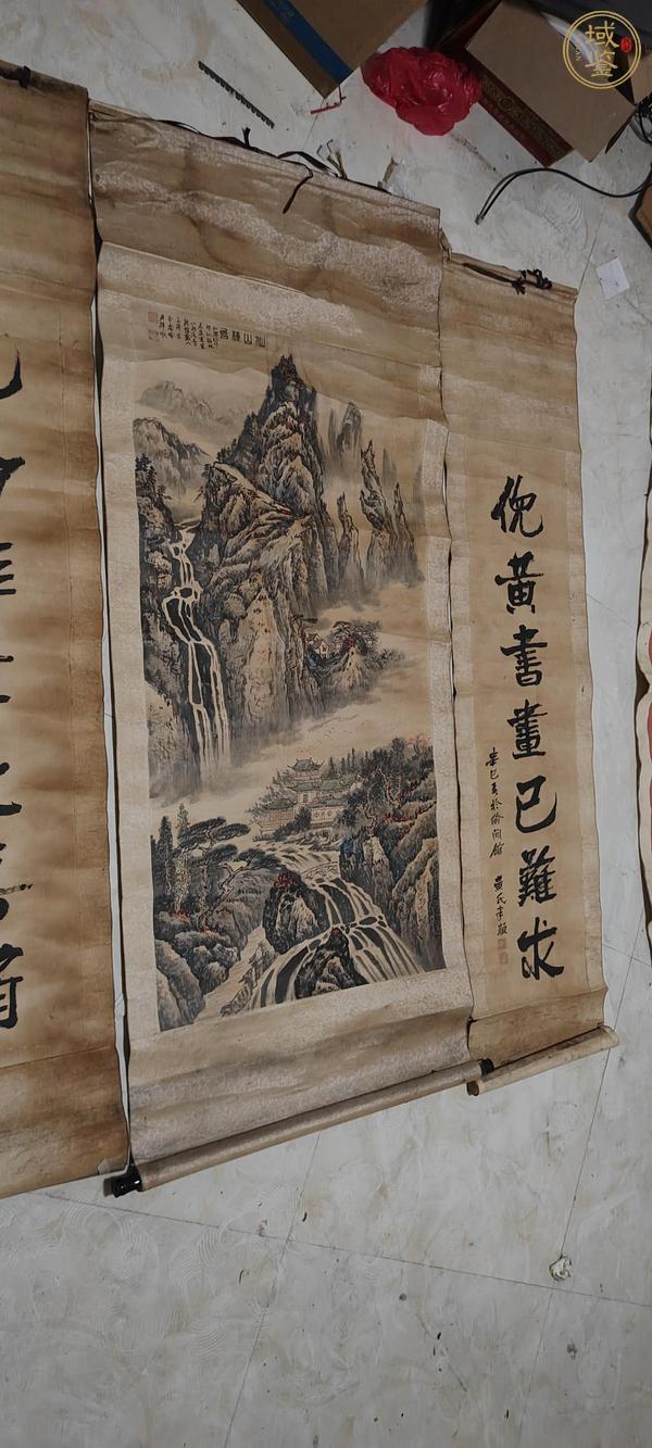 古玩字畫元白倪黃七言聯(lián)真品鑒賞圖