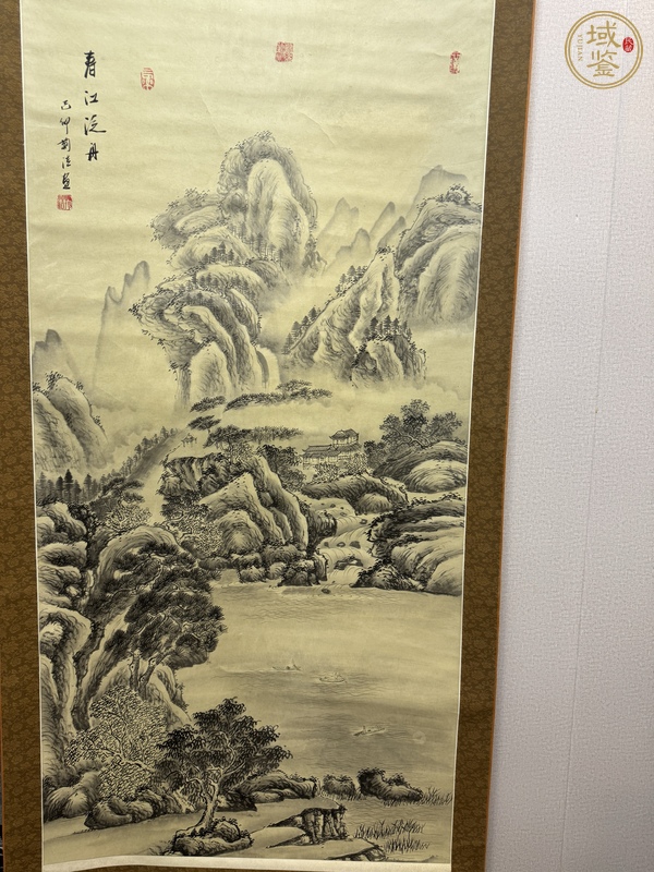 古玩春江泛舟真品鑒賞圖