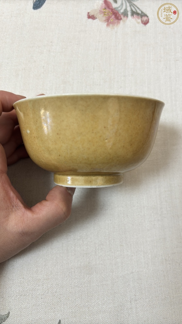 古玩陶瓷外紫金釉內青花茶圓真品鑒賞圖