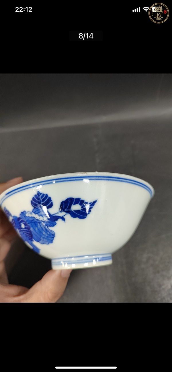 古玩陶瓷青花蠶食碗真品鑒賞圖