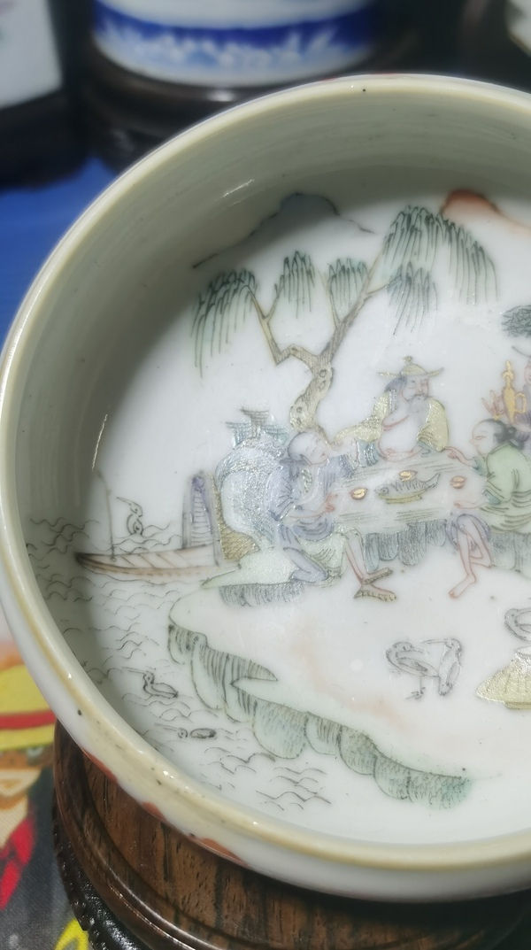 古玩陶瓷清晚·粉彩漁家樂人物紋筆洗拍賣,當前價格12000元