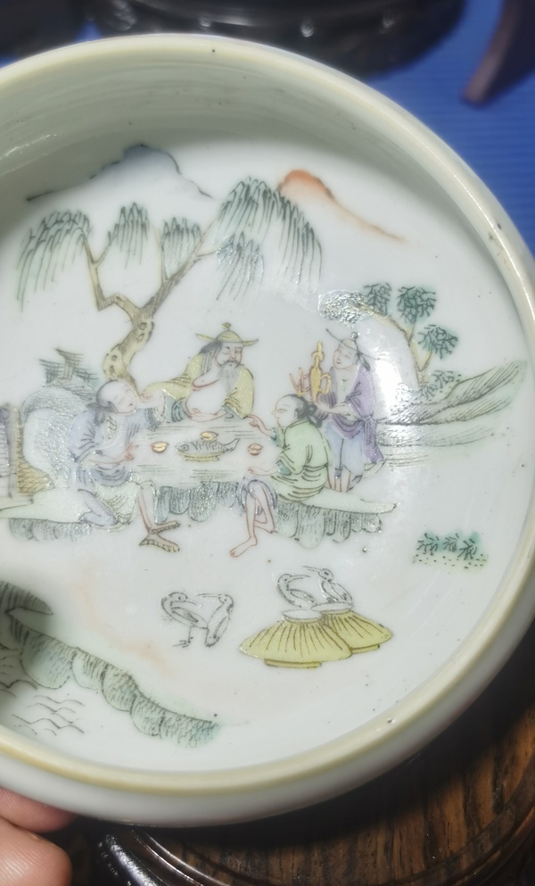 古玩陶瓷清晚·粉彩漁家樂人物紋筆洗拍賣,當前價格12000元