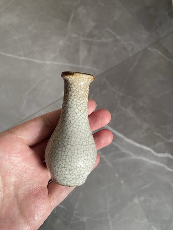 古玩陶瓷哥釉撇口瓶拍賣，當前價格1666元