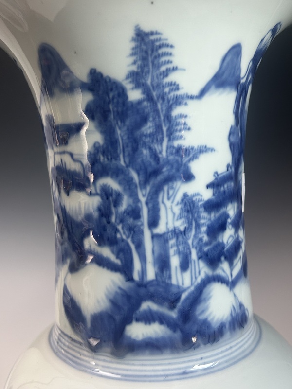 古玩陶瓷清康熙·青花山水人物鳳尾尊拍賣,當前價格95000元
