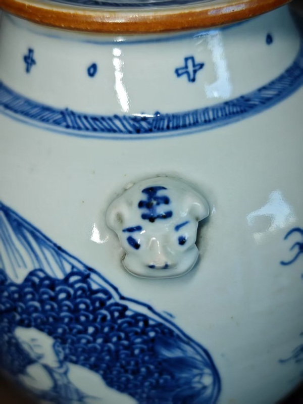古玩陶瓷清雍正青花連生貴子圖茶壺拍賣，當前價格3456元