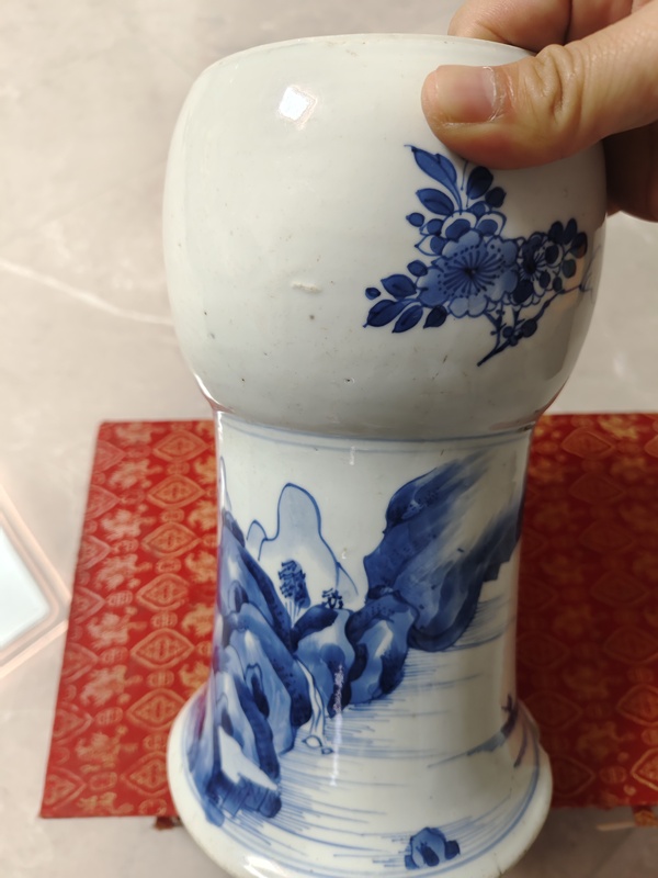 古玩轉(zhuǎn)賣山水紋青花鳳尾尊標本拍賣，當前價格2500元