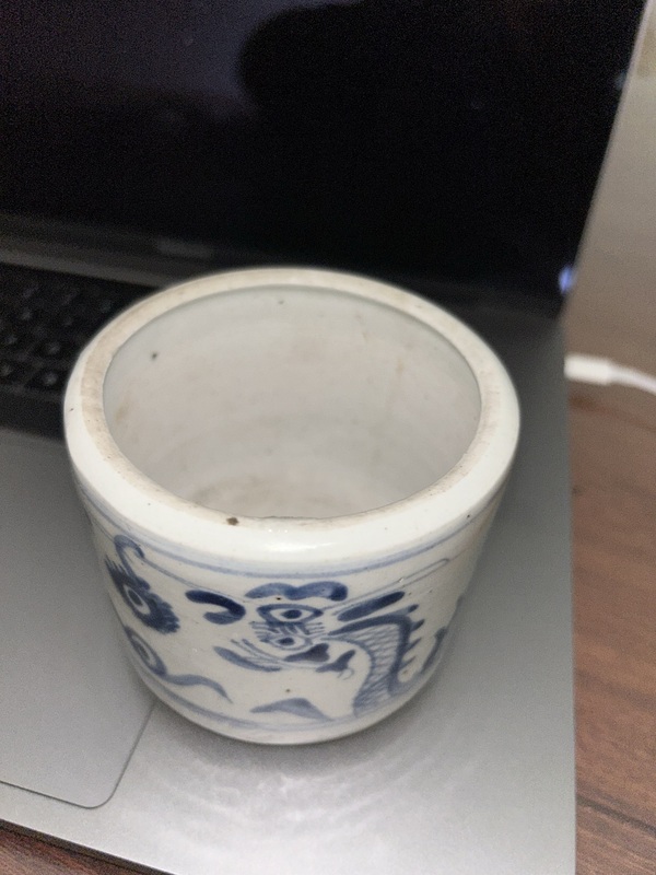 古玩陶瓷晚清青花龍紋香爐拍賣,當前價格380元