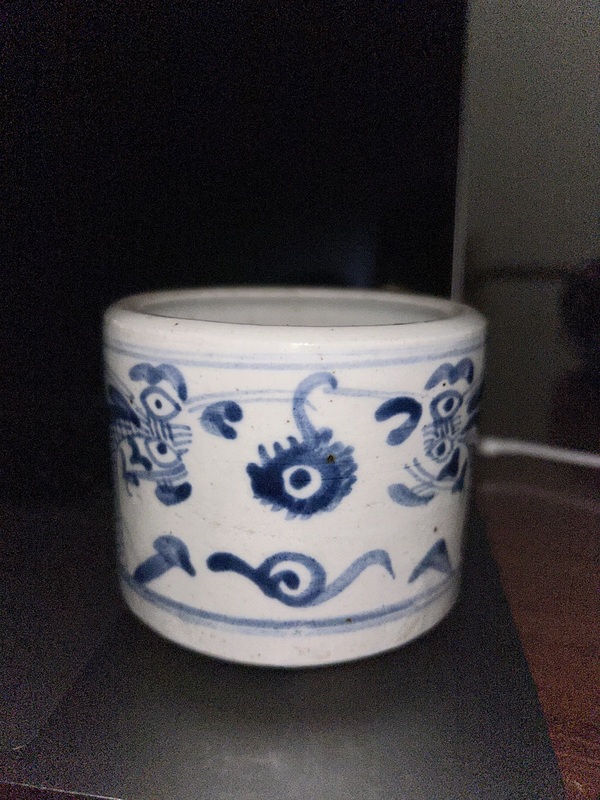 古玩陶瓷晚清青花龍紋香爐拍賣,當前價格380元