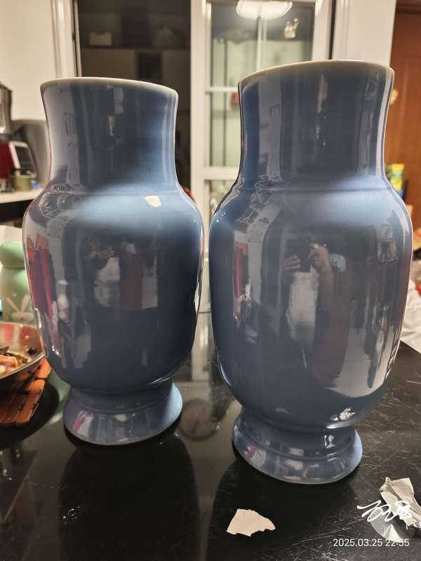 古玩陶瓷清中晚·天藍釉燈籠尊拍賣,當前價格16000元