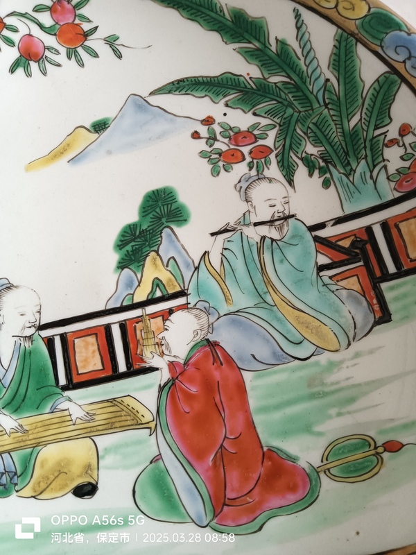 古玩陶瓷日本大正彩繪人物紋盤拍賣,當前價格588元