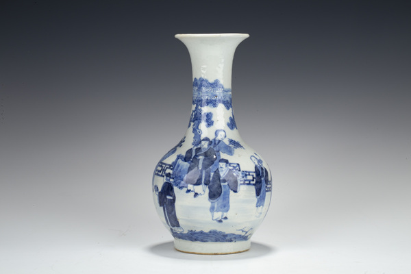 古玩陶瓷清光緒·青花十二花神人物紋撇口瓶拍賣,當前價格1940元