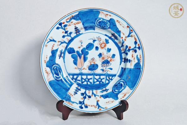古玩清康熙·青花礬紅描金來福紋賞盤真品鑒賞圖