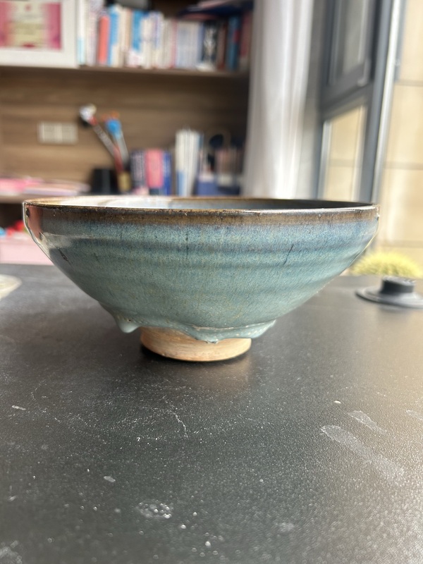古玩陶瓷金元鈞窯天青釉大碗（鈞汝不分）拍賣，當(dāng)前價格0元