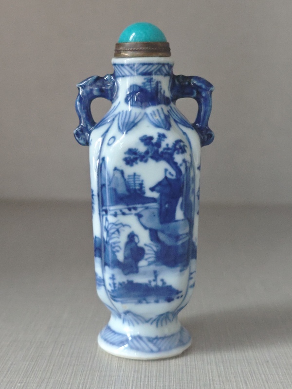 古玩陶瓷青花山水人物紋海棠小瓶拍賣,當前價格1600元