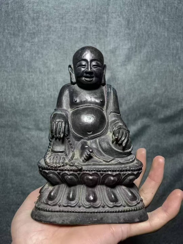 古玩銅器銅彌勒佛造像拍賣，當前價格15000元