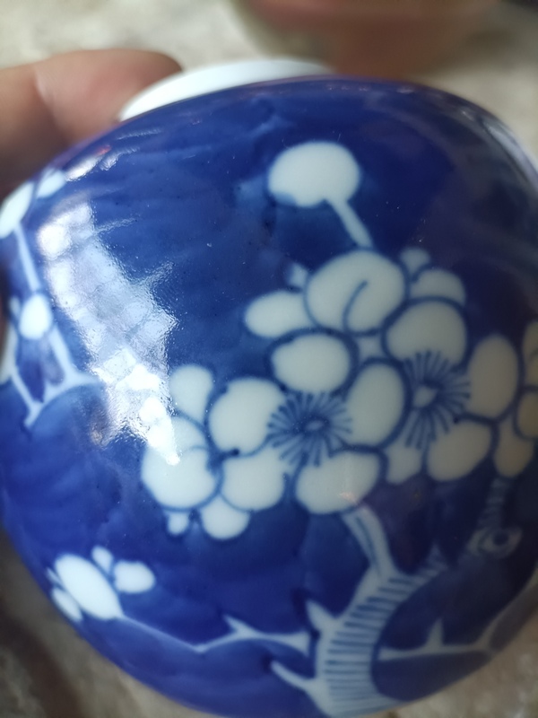 古玩陶瓷青花冰梅圖茶葉罐拍賣,當前價格199元