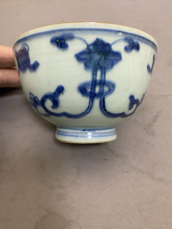 古玩陶瓷青花花卉茶碗拍賣,當前價格3880元