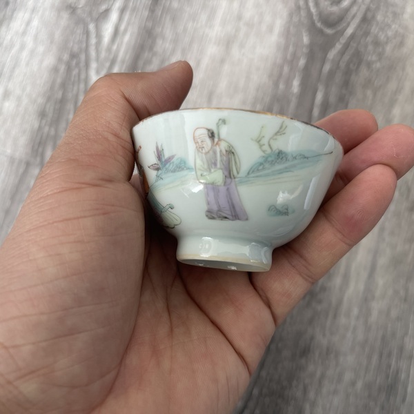 古玩陶瓷清晚期粉彩人物故事杯 茶杯酒杯小碗茶圓拍賣(mài),當(dāng)前價(jià)格1850元
